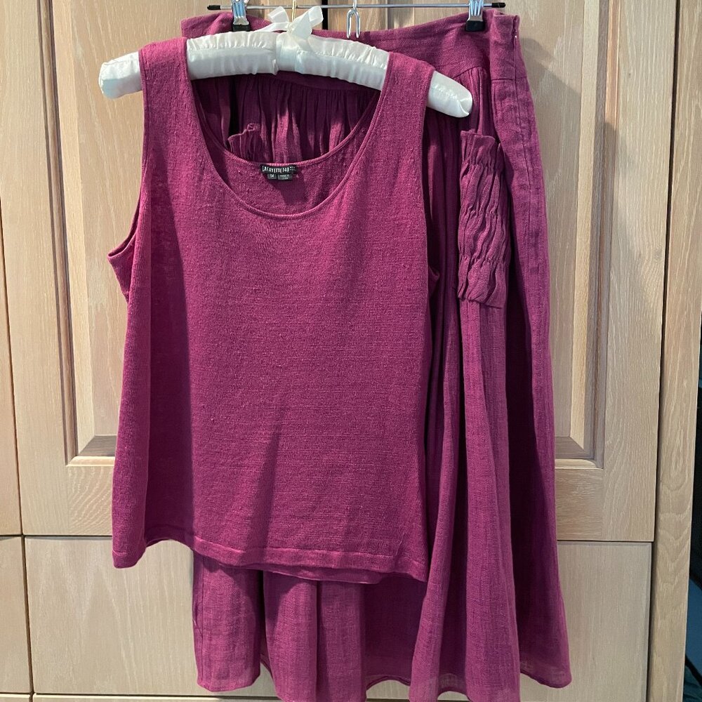 LaFayette 148 2-Piece Raspberry Linen Dress
